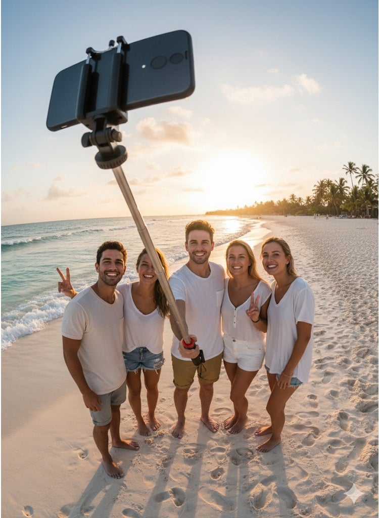 ني فو عصا سيلفي NeePho NP-L7 مع ترايبود وريموت – طول 1.85 متر – خفيفة ومحمولة – متوافقة مع Android و iOS – لون اسود - Image 5