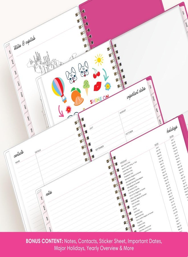Blue Sky Color Me Courtney 2026-2027 Weekly and Monthly Academic Year Planner Calendar, July 2026 - June 2027, 5" x 8", Flexible Cover, Wirebound, Laminated Tabs, Storage Pocket, Includes Stickers, Bloom Pink - Image 5