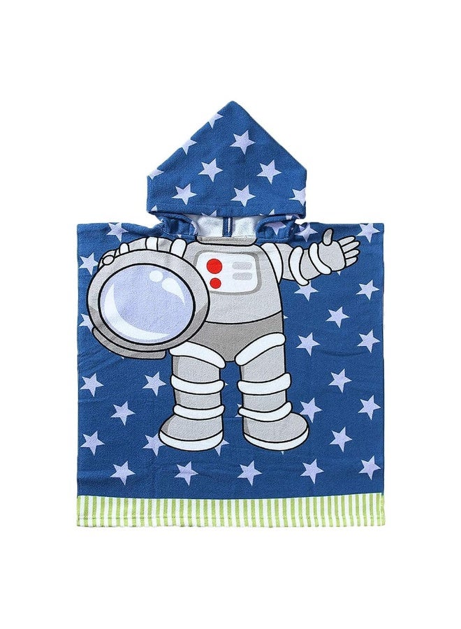 جيه زد اس منشفة شاطئ بغطاء رأس للأطفال من JZS للأطفال من عمر 1 إلى 6 سنوات، مصنوعة من الألياف الدقيقة الناعمة فائقة الامتصاص، متعددة الاستخدامات للحمام والسباحة والمسبح والدش ورائد الفضاء - Image 1