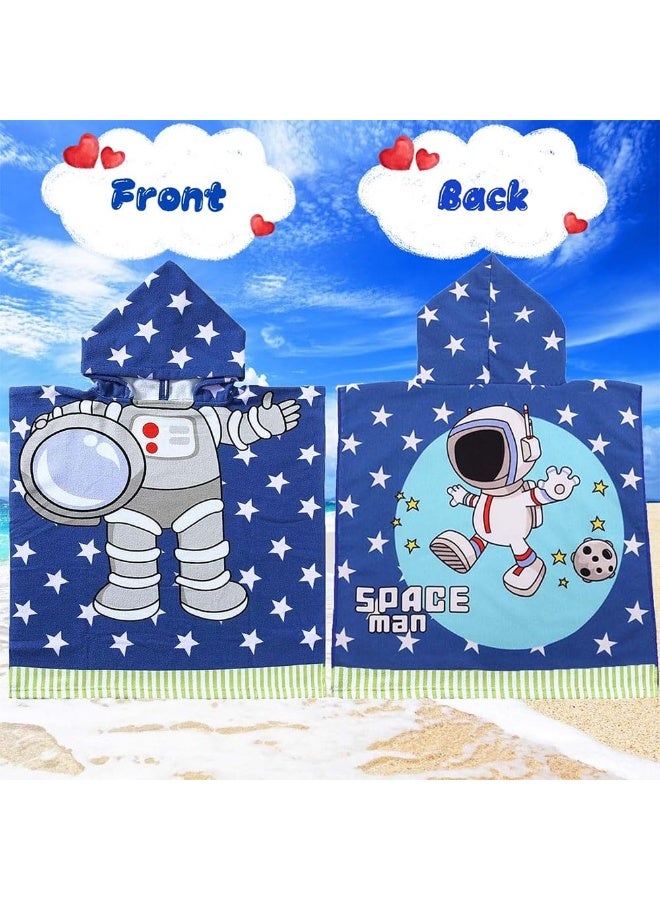 جيه زد اس منشفة شاطئ بغطاء رأس للأطفال من JZS للأطفال من عمر 1 إلى 6 سنوات، مصنوعة من الألياف الدقيقة الناعمة فائقة الامتصاص، متعددة الاستخدامات للحمام والسباحة والمسبح والدش ورائد الفضاء - Image 5