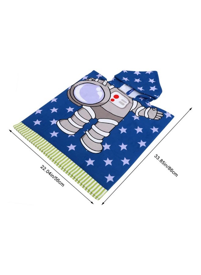 جيه زد اس منشفة شاطئ بغطاء رأس للأطفال من JZS للأطفال من عمر 1 إلى 6 سنوات، مصنوعة من الألياف الدقيقة الناعمة فائقة الامتصاص، متعددة الاستخدامات للحمام والسباحة والمسبح والدش ورائد الفضاء - Image 2