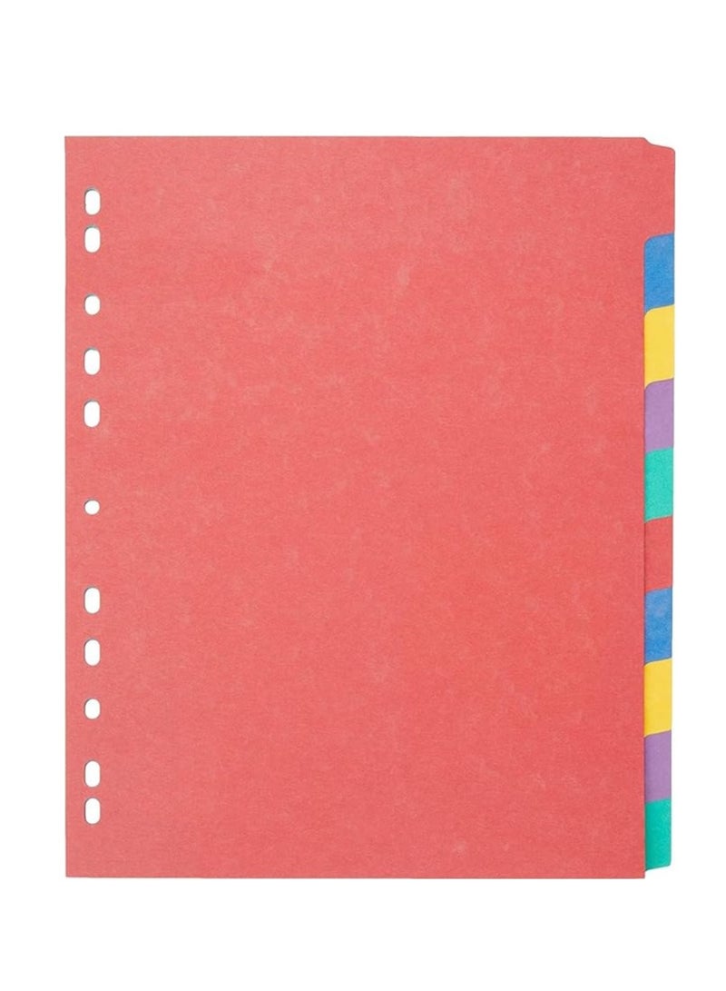 Rexel Manilla A4 10 Part File Divider (Assorted Colors 210 GSM Thick Paper) - 1 Count - Image 1
