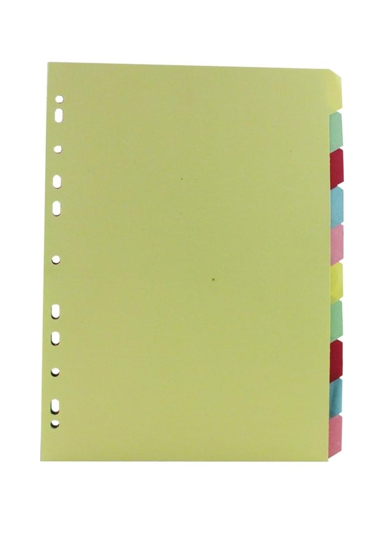 Rexel Manilla A4 10 Part File Divider (Assorted Colors 210 GSM Thick Paper) - 1 Count - Image 3