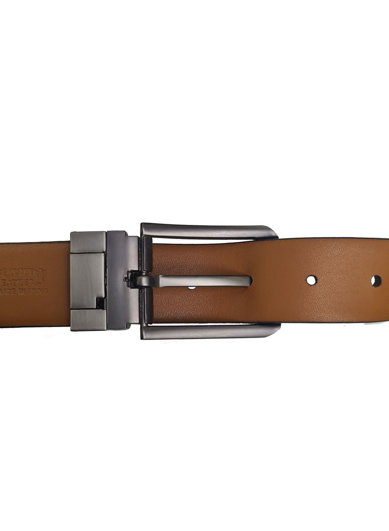 جينيون حزام جلد مزدوج الوجهين كاجوال بطول قابل للتعديل - Image 5