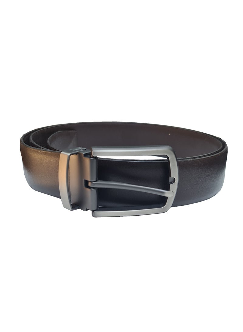 جينيون حزام جلد مزدوج الوجهين كاجوال بطول قابل للتعديل - Image 1