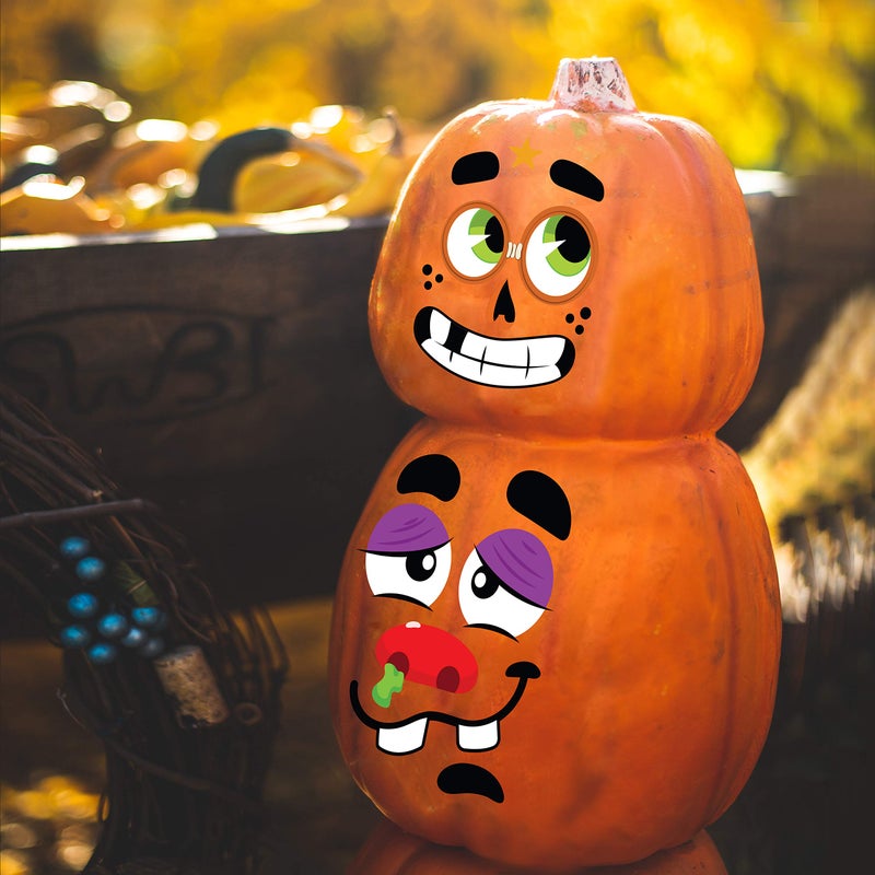 JOYIN Make 40 Faces Pumpkin Decorating Stickers with 18 Sticker Sheets in 12 Different Designs and Sizes Halloween Party Supplies Trick or Treat Party Favors - Image 3