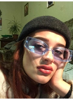 فيسيدي نظارات شمسية مستطيلة ريترو للنساء والرجال نظارات صغيرة سميكة ضيقة من التسعينيات نظارات بلاستيكية أنيقة طراز Y2K B2462  - Image 5