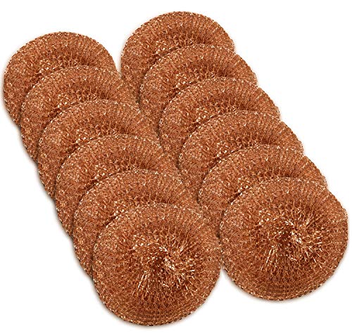 SCRUBIT 12 Pack Copper Coated Scourers by SCRUBIT – Scrubber Pad Used for Dishes, Pots, Pans, and Ovens. Easy scouring for Tough Kitchen Cleaning. - Image 1