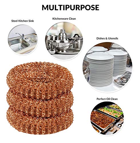 SCRUBIT 12 Pack Copper Coated Scourers by SCRUBIT – Scrubber Pad Used for Dishes, Pots, Pans, and Ovens. Easy scouring for Tough Kitchen Cleaning. - Image 3