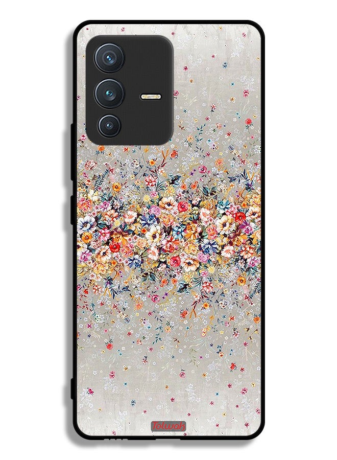Tolwak Vivo V23 5G Protective Case Cover Small Flowers Abstract Art - Image 1