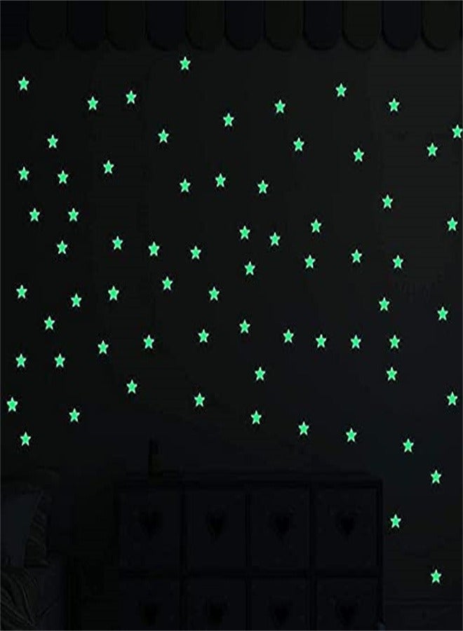 Goolsky 100-Piece Blue Glow in The Dark Luminous Stars Fluorescent Noctilucent Plastic Wall Stickers Murals Decals for Home Art Decor Ceiling Decorate Kids Babys Bedroom Room Decorations - Image 4