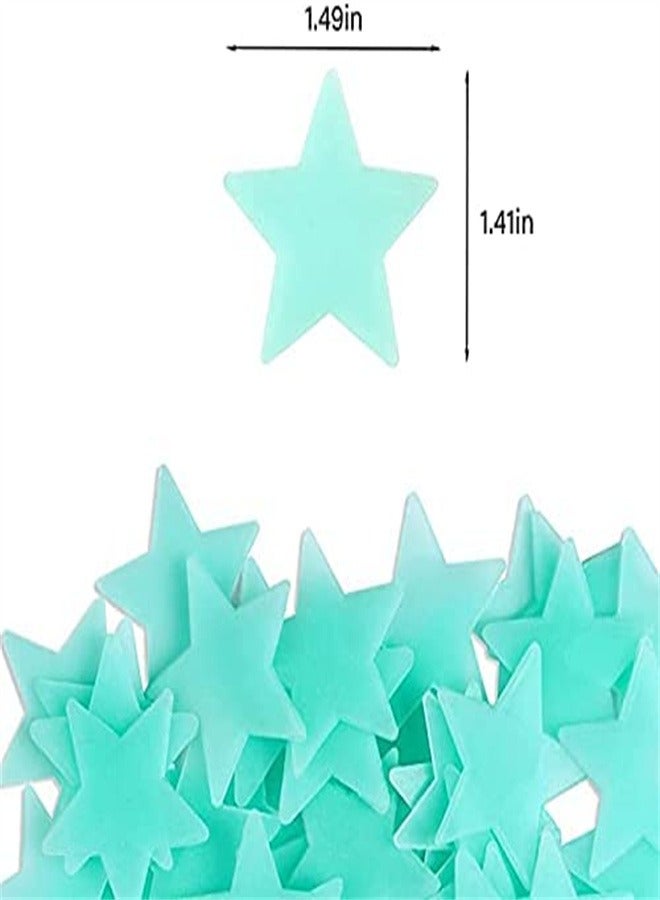 Goolsky 100-Piece Blue Glow in The Dark Luminous Stars Fluorescent Noctilucent Plastic Wall Stickers Murals Decals for Home Art Decor Ceiling Decorate Kids Babys Bedroom Room Decorations - Image 2