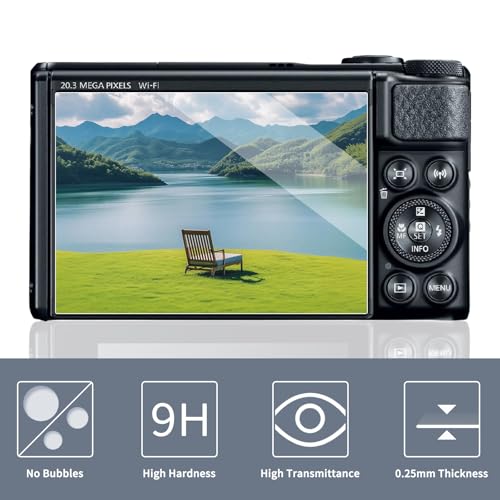 kinokoo Screen Protector for Canon SX740 HS SX730 HS Camera, 0.25mm Ultra Thin 9H Hardness Tempered Glass Film for SX740 SX730 HS Accessories - High Definition LCD Protector - Anti-scratch（2 Packs - Image 3