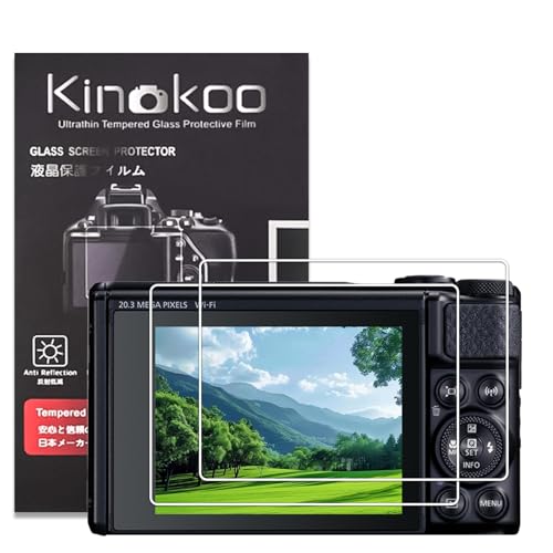kinokoo Screen Protector for Canon SX740 HS SX730 HS Camera, 0.25mm Ultra Thin 9H Hardness Tempered Glass Film for SX740 SX730 HS Accessories - High Definition LCD Protector - Anti-scratch（2 Packs - Image 1