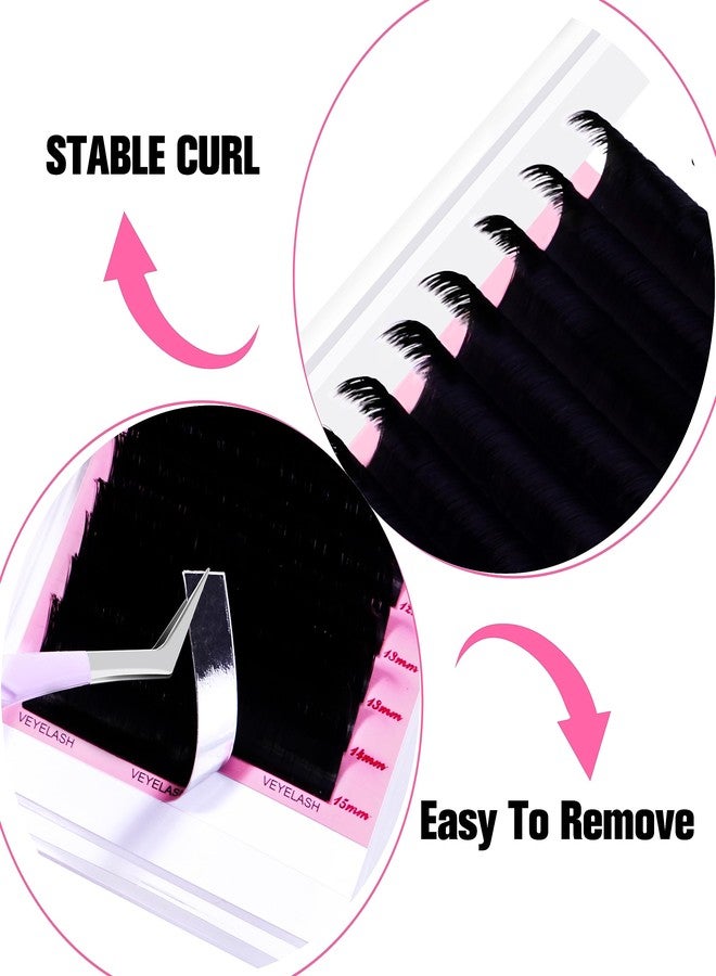 VEYES INC Cashmere Smart Fan Lash Extensions 0.03 0.05 0.07 C/CC/D Curl 8-20mm Mixed & Single Length, Super Matte Black Volume Lashes, Professional Supplies for Lash Techs (0.05 CC 11mm) - Image 4