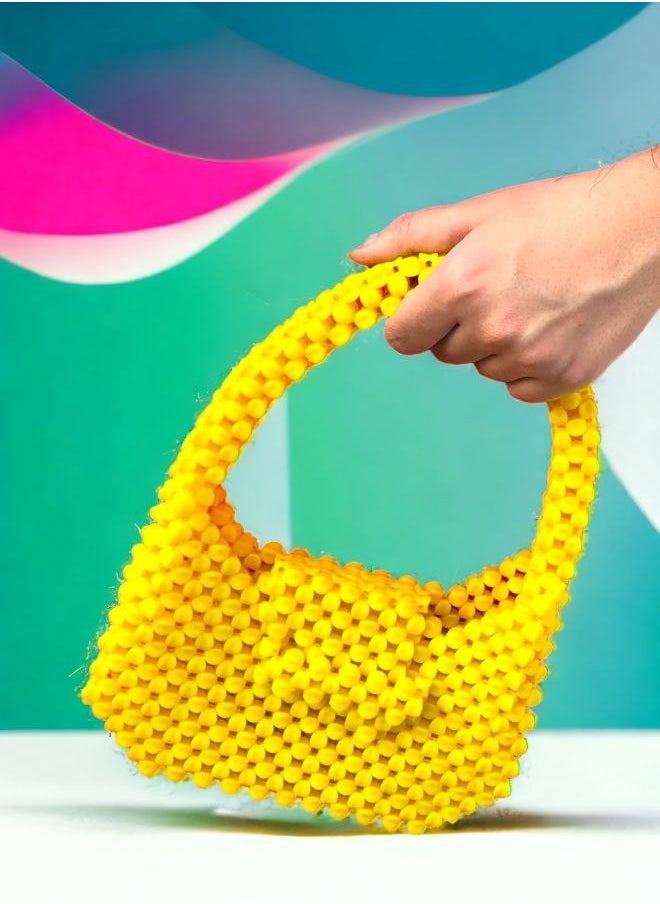 Generic - "Sunshine Elegance: Handmade Women's Bag in Radiant Yellow Beads - Unique, Stylish, and Eco-Friendly!" - Image 1