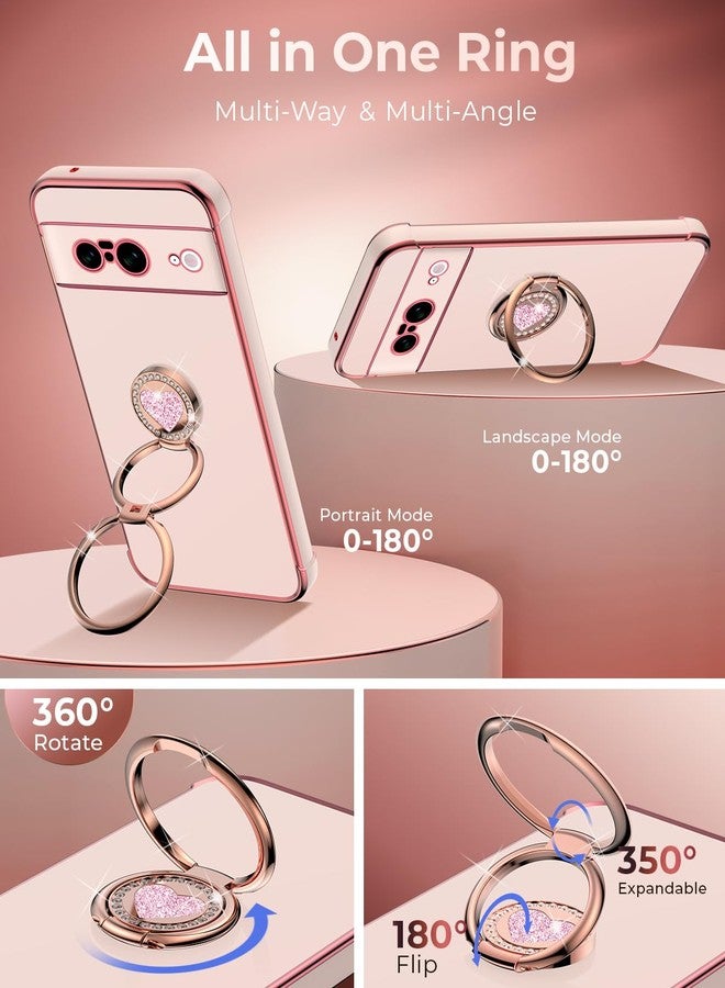 XYZ Pixel 9 Case with Stand, Double Ring, Cute Heart Design, Pink - Image 3