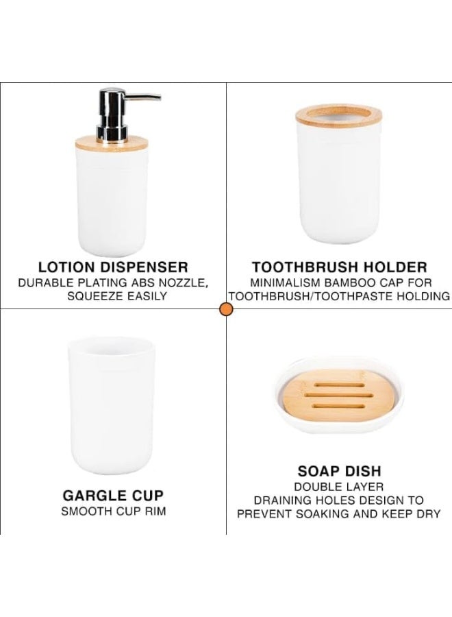 6-Piece Bathroom Accessory Set Bathroom Accessory Set Includes Toilet Brush, Soap Dispenser, Waste Bin, Toothbrush Holder, Soap Dispenser, and Cup - Image 5