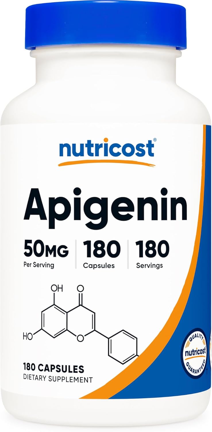 Nutricost Apigenin 50mg 180 Capsules  NonGMO Gluten Free Vegan - Image 1