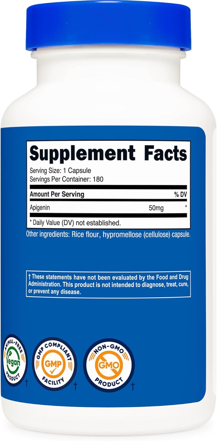Nutricost Apigenin 50mg 180 Capsules  NonGMO Gluten Free Vegan - Image 5
