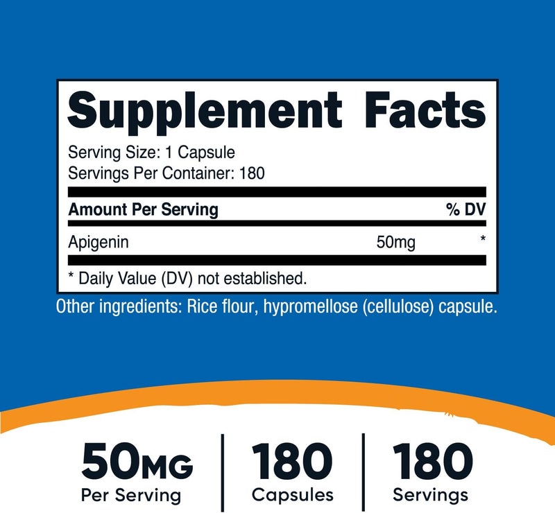 Nutricost Apigenin 50mg 180 Capsules  NonGMO Gluten Free Vegan - Image 2