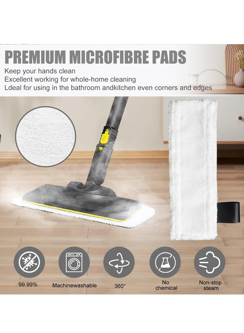 YelaJoy 10 Pcs Replacement Mop Cloth and Round Brush for Steam Mop Cleaner SC2 SC3 SC4 SC5, SteamCleaner and Steam Mop Accessory Parts(4 Rag Nozzle Covers,  4 Microfiber Mopping Pads and 2 Round Brush) - Image 4