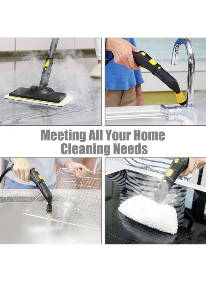 YelaJoy 10 Pcs Replacement Mop Cloth and Round Brush for Steam Mop Cleaner SC2 SC3 SC4 SC5, SteamCleaner and Steam Mop Accessory Parts(4 Rag Nozzle Covers,  4 Microfiber Mopping Pads and 2 Round Brush) - Image 3