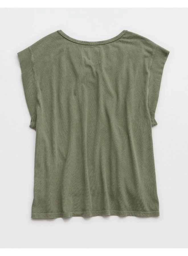 Aerie Aerie Summer Breeze Notch Neck T-Shirt