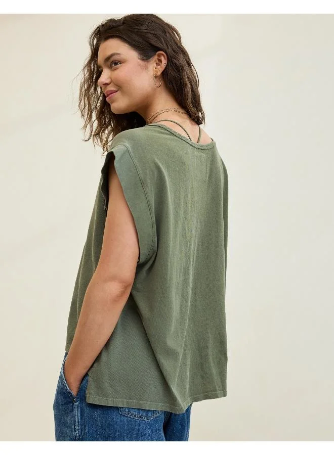 Aerie Aerie Summer Breeze Notch Neck T-Shirt
