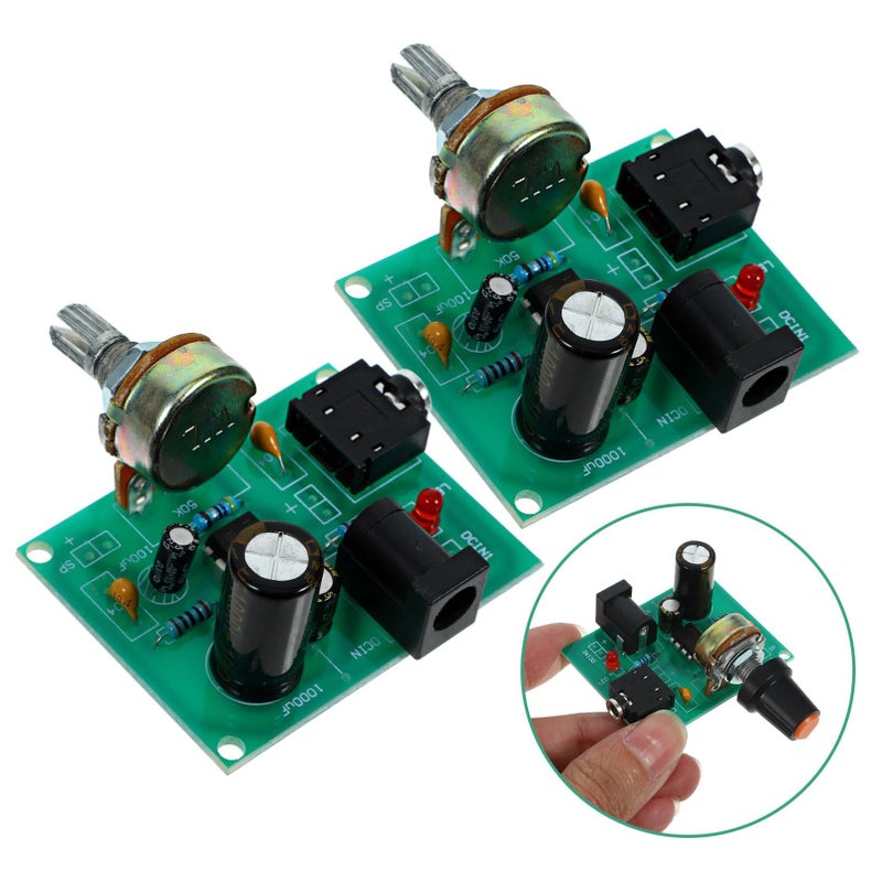 2 Sets Low Power Audio Stereo Amplifier Module Kit with Compact Indicator Light for DIY Projects - Image 5