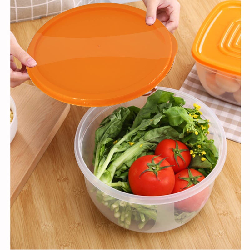 ATRDTO Plastic Multicolor Salad Bowl Set Microwave and Dishwasher Safe Ideal for Baking  Prepping  Cooking and Serving Food (Set of 7) (Multicolor-Round) - Image 5