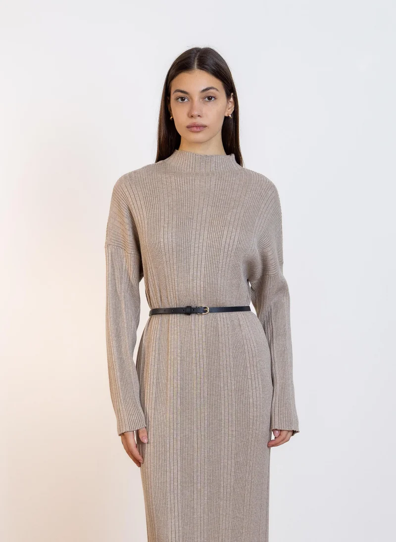 SHAPES HEAVYWEIGHT RIBBED MAXI DRESS WITH BELT