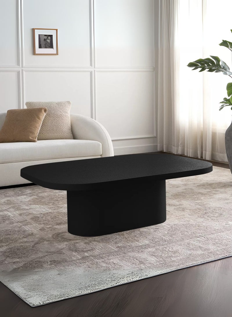 Karnak Black Block Modern Coffee Table – Luxury Center Table with Cylindrical Base | Customizable Design Rectangular | Minimalist Designer Furniture for Living Room , Balcony & Garden UAE - Image 1