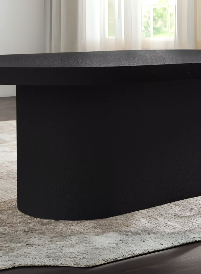 Karnak Black Block Modern Coffee Table – Luxury Center Table with Cylindrical Base | Customizable Design Rectangular | Minimalist Designer Furniture for Living Room , Balcony & Garden UAE - Image 3
