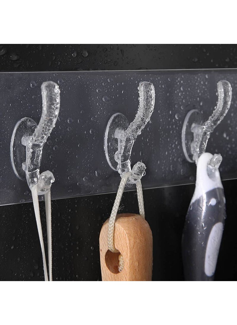 SILLY SAUTE Silly Saute 6 in 1 Self Adhesive 6 Hook Sticker Strip for Wall Hanging MultiPurpose Item Heavy Duty Sticky Hooks for Hanging Reusable Waterproof Transparent Pack of 4  - Image 2
