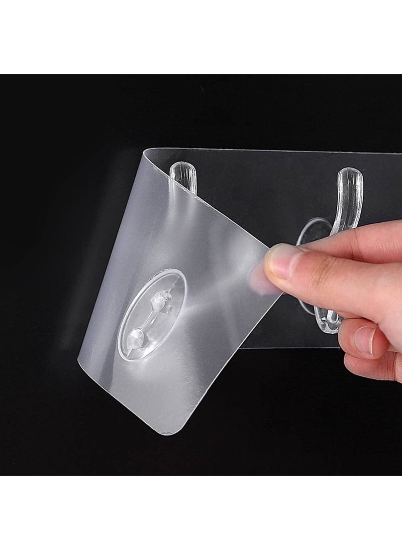 SILLY SAUTE Silly Saute 6 in 1 Self Adhesive 6 Hook Sticker Strip for Wall Hanging MultiPurpose Item Heavy Duty Sticky Hooks for Hanging Reusable Waterproof Transparent Pack of 4  - Image 5