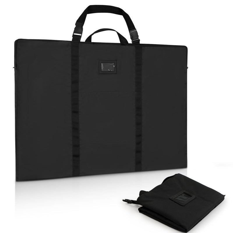 Large Size Art Portfolio Bag with Nylon Shoulder 24 x 36 inches Light Weight Poster Storage Bag Board Holder with Handle and Zipper for Poster Sketching and Drawing black