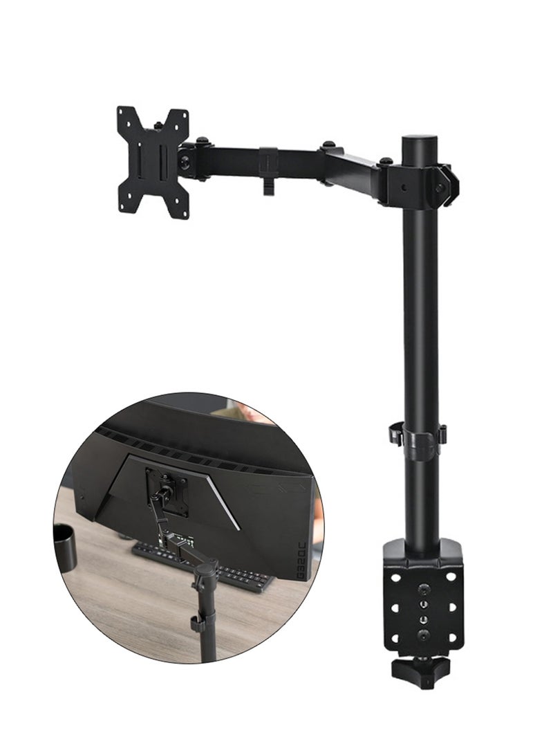 Leon Home Single Monitor Arm Mount, Desk Mounted Stand, Holds Screens 13 to 38 inch, Full Motion Height Adjustable Stand with C-Clamp and Grommet Base, VESA 75x75mm or 100x100mm - Image 1