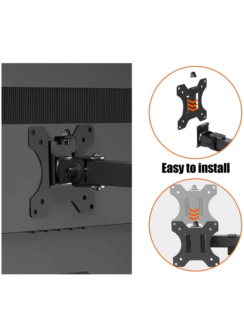 Leon Home Single Monitor Arm Mount, Desk Mounted Stand, Holds Screens 13 to 38 inch, Full Motion Height Adjustable Stand with C-Clamp and Grommet Base, VESA 75x75mm or 100x100mm - Image 4