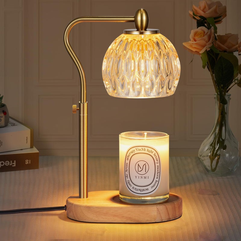 NVRGIUP Candle Warmer, Candle Warmer Lamp with Timer & Dimmer Height Adjustable Scented Candles, with 2 * 50W Bulbs for Home Decor Mothers Day(Gold) - Image 1