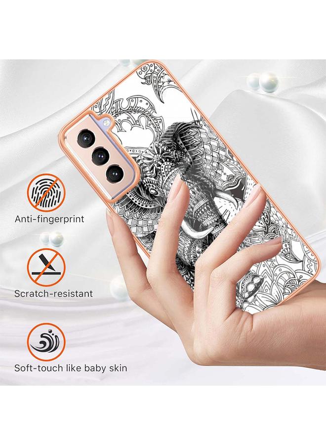 erorex Case For Samsung Galaxy S21+ 5G Electroplating Marble Dual-side IMD Phone Case - Image 2
