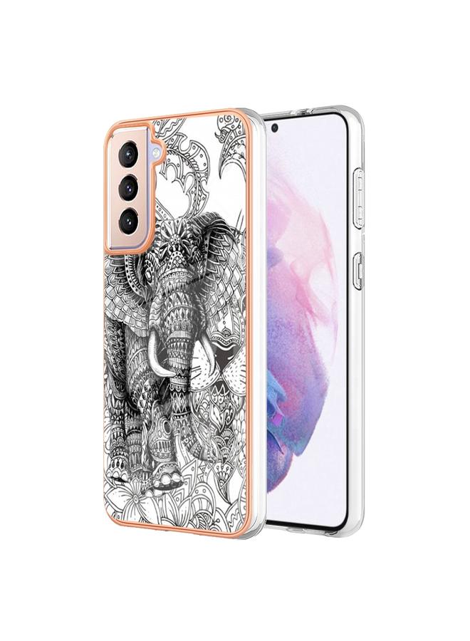 erorex Case For Samsung Galaxy S21+ 5G Electroplating Marble Dual-side IMD Phone Case - Image 1