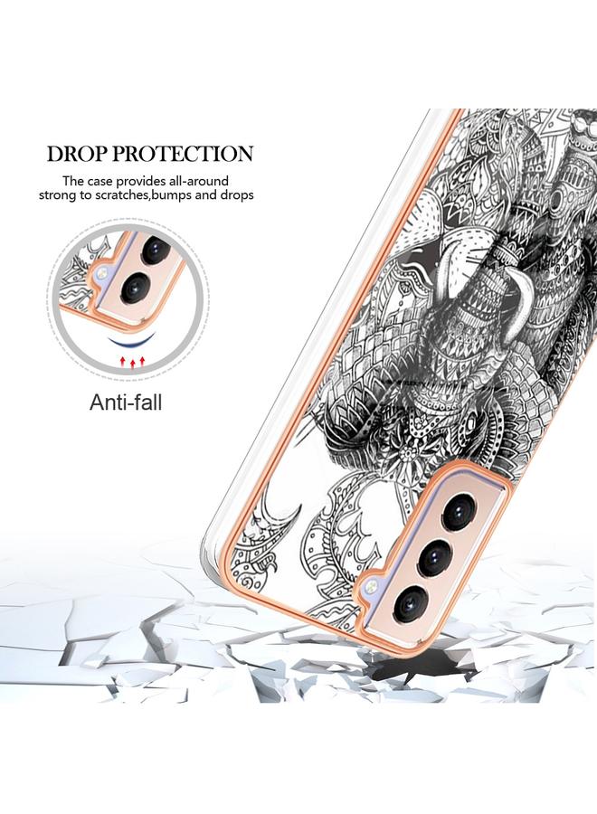 erorex Case For Samsung Galaxy S21+ 5G Electroplating Marble Dual-side IMD Phone Case - Image 5