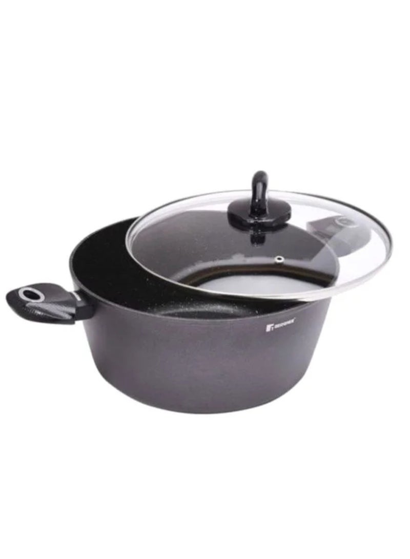 BERGNER Orion Forged Aluminium Induction Bottom Non-Stick Casserole With Lid Black 28X13CM - Image 2