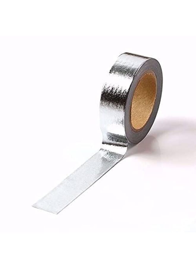 LAMAY 2PCS Foil Washi Tape,2 Rolls 5/8" x 393 inches(15mmx10M) Washi Tape, Masking Tape Craft Supplies Tape for Scrapbooking DIY Craft DecorativeFoil Washi(GREY) - Image 3