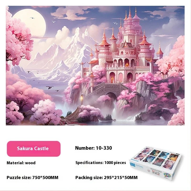 Bluejw 1000-Piece EVA & Paper Jigsaw Puzzle for Adults & Kids Wood Oil Painting Educational Decompression Toy Age 5+ Years - Image 3