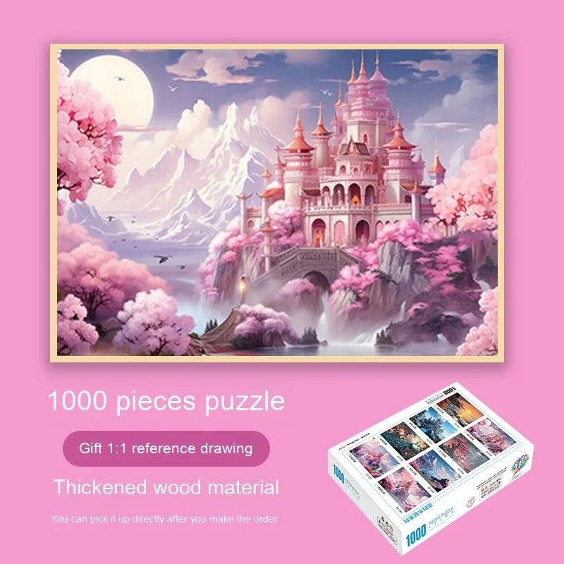 Bluejw 1000-Piece EVA & Paper Jigsaw Puzzle for Adults & Kids Wood Oil Painting Educational Decompression Toy Age 5+ Years - Image 4