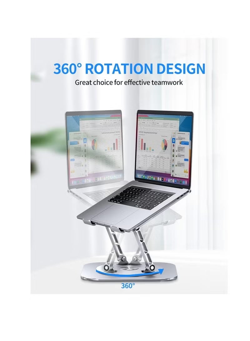 Adjustable Laptop Stand with 360 Degree Rotating Base Foldable Ergonomic Notebook Holder Compatible with Laptops up to 16 Inches for Home and Office - Image 2