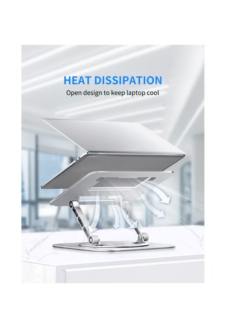 Adjustable Laptop Stand with 360 Degree Rotating Base Foldable Ergonomic Notebook Holder Compatible with Laptops up to 16 Inches for Home and Office - Image 4