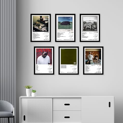 CodersParadise Wood Kendrick Lamar Wall Poster Frames - Pack Of 6 | 8 X 12Cm (A4 Size) | Aesthetic Artwork Framed Posters - Image 4